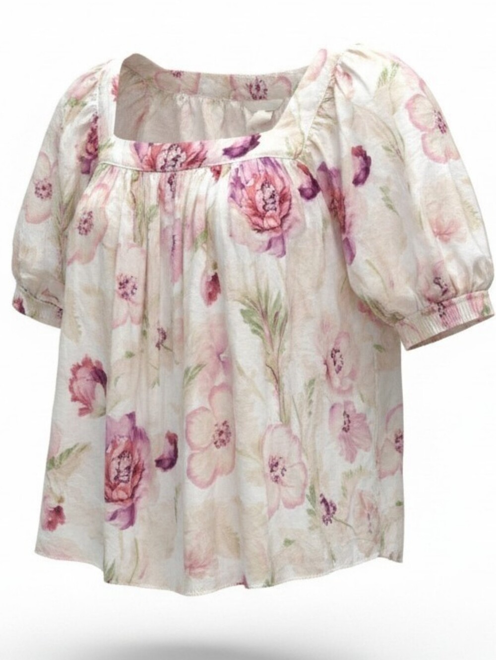H&M | Cottagecore Floral Puff‎ Sleeve Peasant Feminine Babydoll Boho Blouse | L